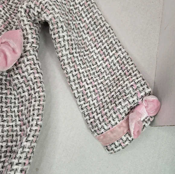 Blueberi Boulevard Pink, White, Silver Tweed Coat / Jacket Size 24M boutique - Picture 3 of 6